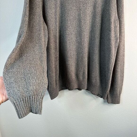 Eddie Bauer Gray Marled Knit Crewneck Sweater Men’s 2XL 100% Cotton Minimalist - Picture 3 of 9